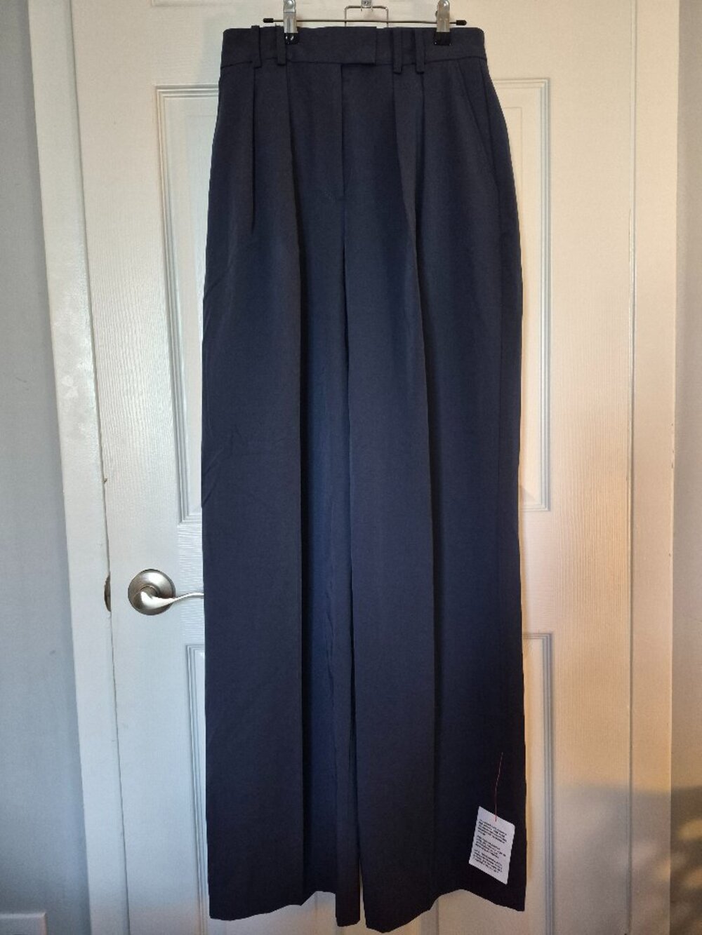 Asos Design Navy Blue Tailored Wide Leg Pants Size us 6 Tall